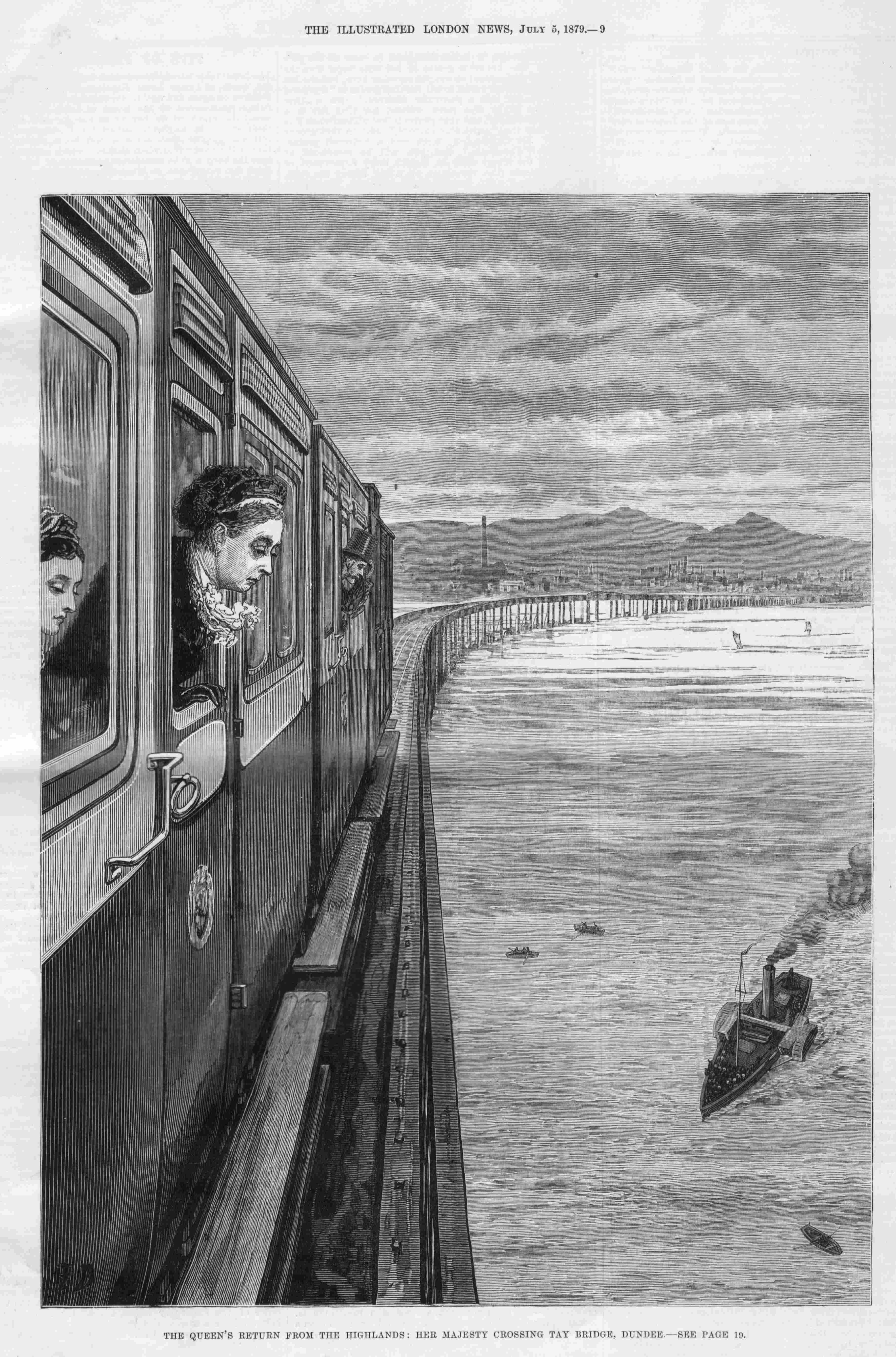 queen victoria crossing the tay bridge 1 week before the disaster